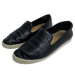 Birdies Swift Slip on Leather Loafer Sneakers Size 8 Black Comfort Quiet Luxury